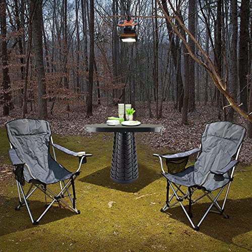 maliven Portable Folding Table and Stool 2 in 1, Lightweight Collapsible Table for Camping Picnic Beach, Small Foldable Ta...