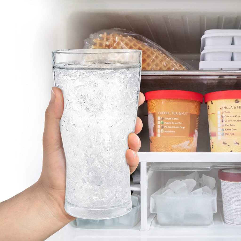GALVANOX SoHo Freezer Cup Gift for Brother, Double Walled Chiller Mug for Iced Cold Drinks - Insulated 14oz Frozen Pint Drinking Glass for Christmas/Birthday Worlds Best Brother (Gift Boxed)