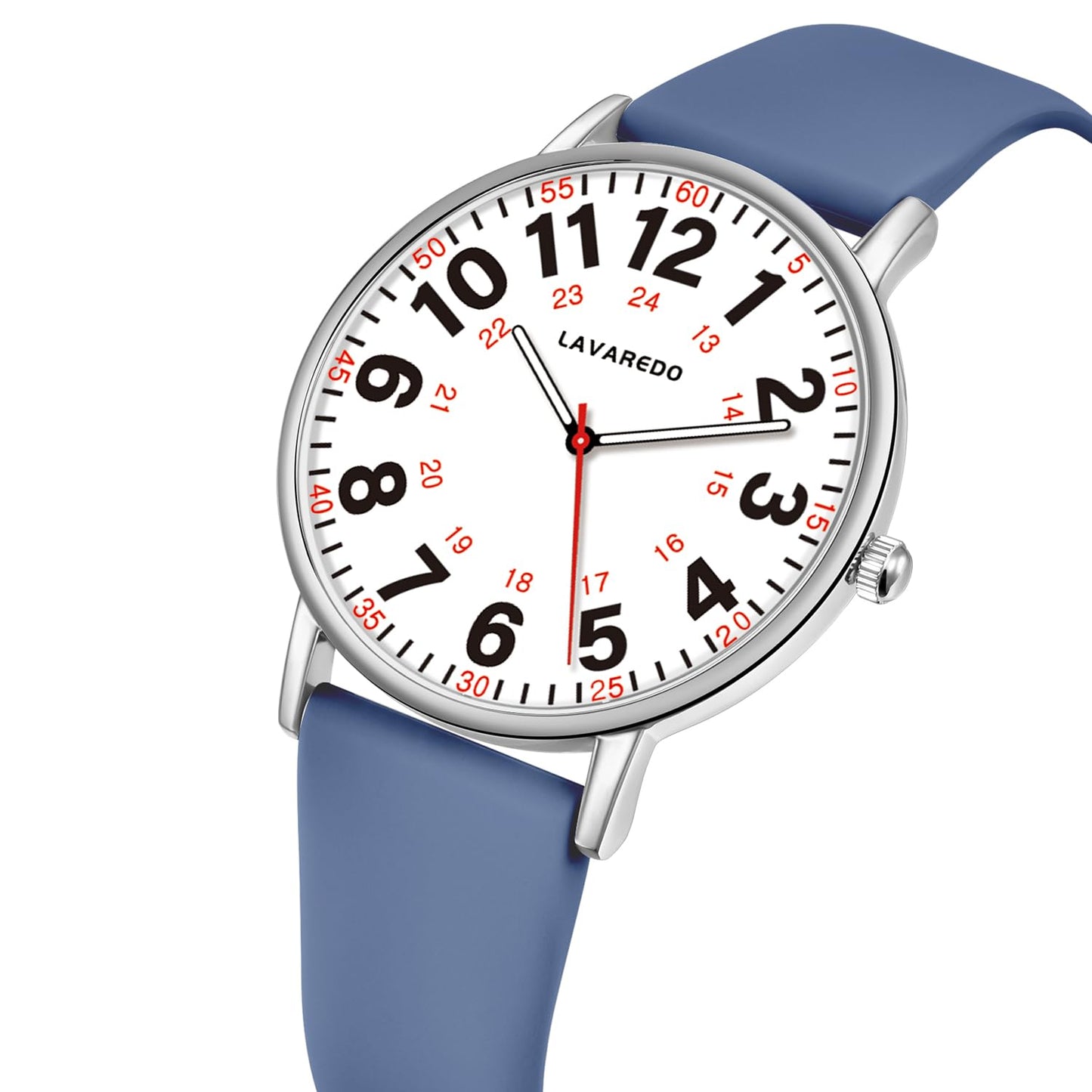 Bomieux Nurse Watch for Nurses Doctors Women Men,Waterproof Analog Watches with Luminous Dial and Japanese Quartz Movement,Easy to Read Military Time Watch with Second Hand, 12/24 Hours,Silicone Band