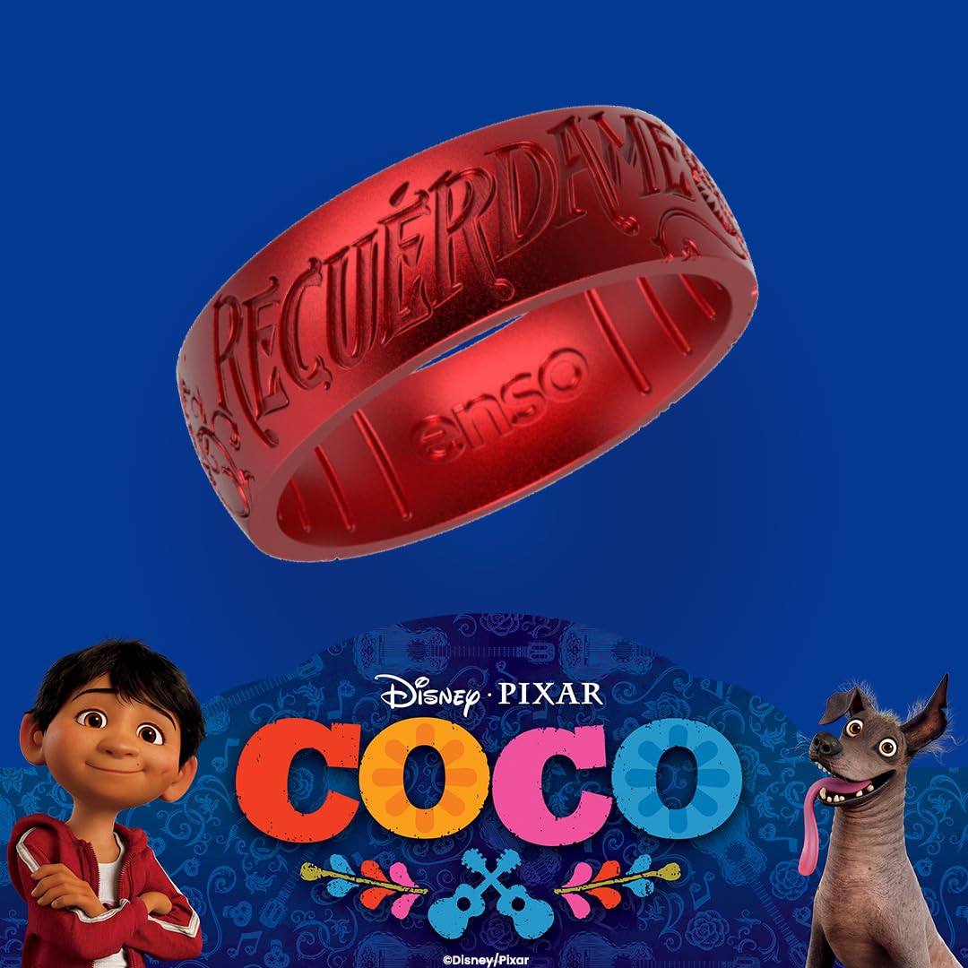 Enso Rings Disney Pixar Coco Collection - Classic Etched Silicone Rings - Comfortable and Flexible Design - Coco - Recuerdame -