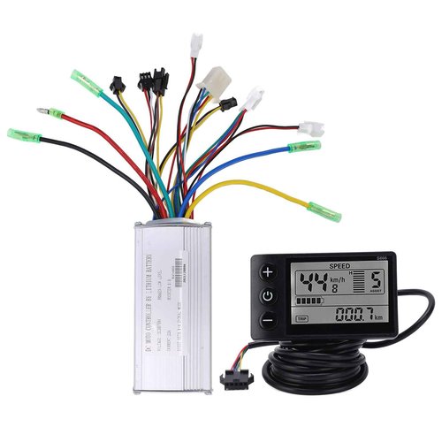 Estink Electric Brushless Controller Kit, 36/48V 500/750W Electric Scooter Brushless Controller Kit with LCD 866 Display Meter 22A9 Tube Fits for 22.2mm / 0.9in Handlebars
