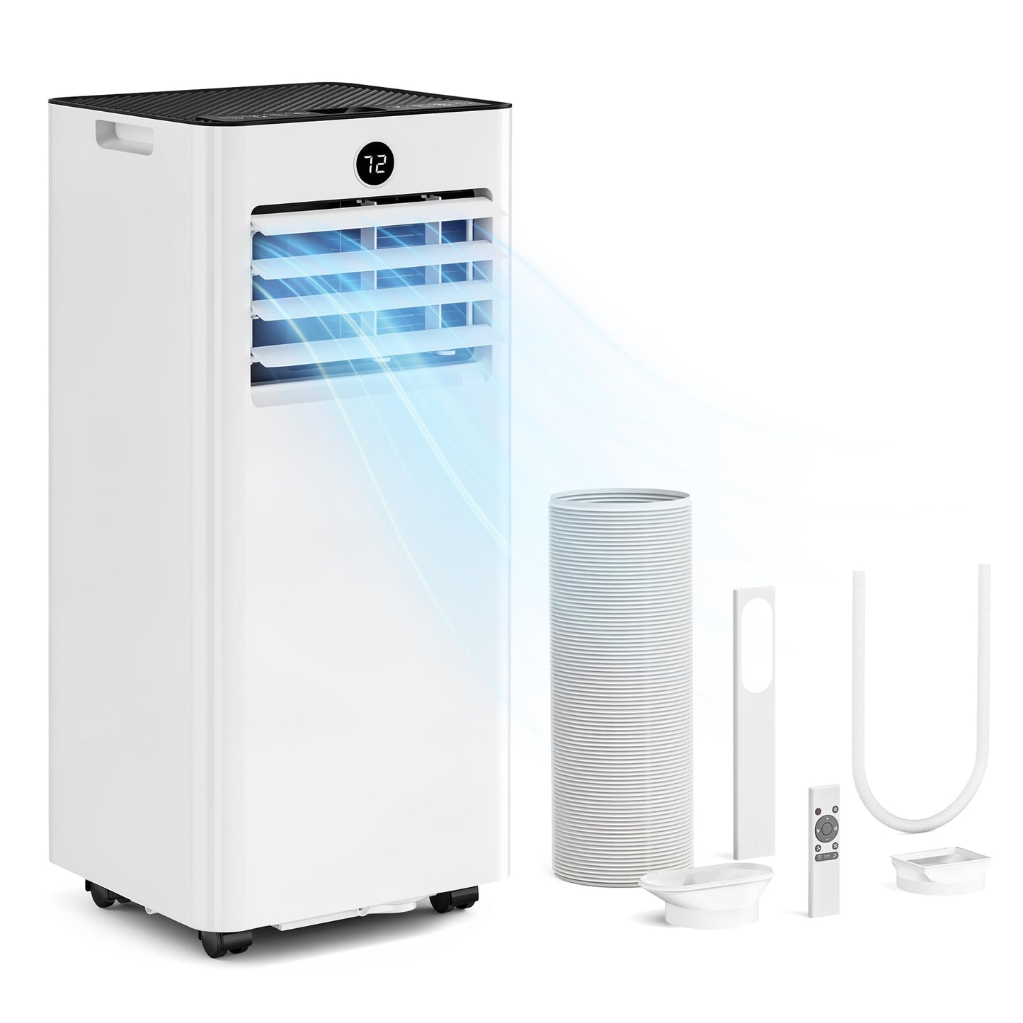 Nexaro 8000 BTU Small Portable Air Conditioner, Compact Portable AC Unit for Room up to 350 Sq.Ft, 4-in-1 Air Conditioner Portable with Fan & Dehumidifier, Quiet AC with Window Kit for Home/Office