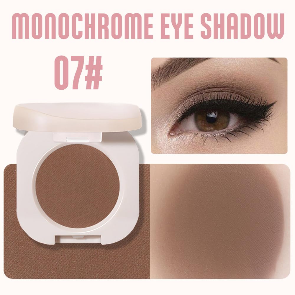 Matte Single Eyeshadow Palette Makeup for Green Blue Eyes, Dark Brown Matte Eyeshadow For Women, Holographic Multichrome Cream Iridescent Single Monochrome Eye Shadow Makeup
