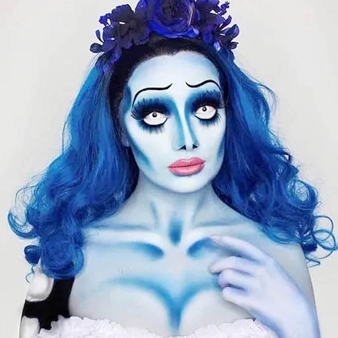 MEICOLY Light Blue Single Eyeshadow,Bold Turquoise Pressed Powder Matte Eye shadow,Turquoise Blue Shade for Halloween Smurf Corpse Bride Sally Makeup,Opaque Vegan Cruelty Free for Day & Night