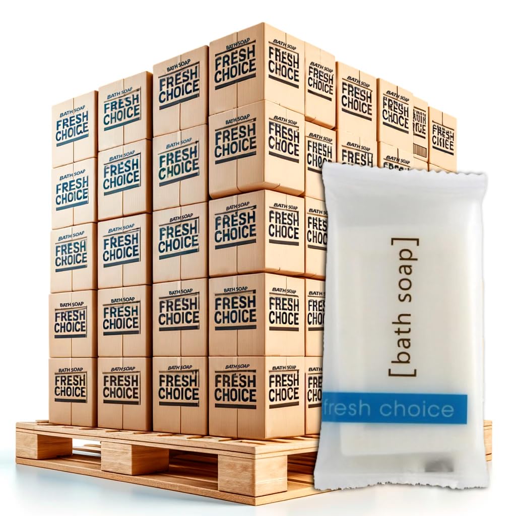 Fresh Choice Bulk Hotel Soap, Individually Wrapped Bar Soaps, Mini Trial Size Toiletries, Bath Body Hand Soap for Vacation Renta