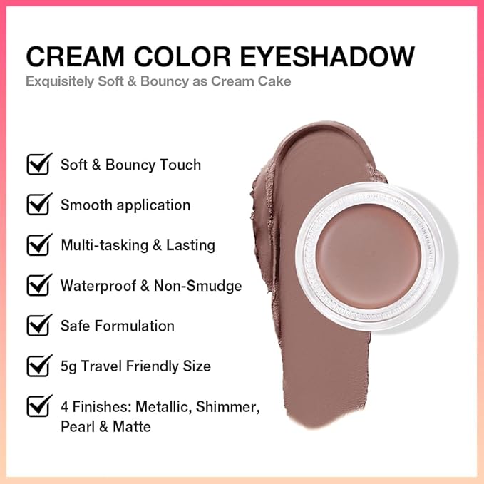 Single Nude Cream Eye Shadow,Stone Matte Natural Monochrome Eyeshadow Palette,Waterproof,Long Lasting Naturing-Looking,Vegan & Cruelty-Free,22
