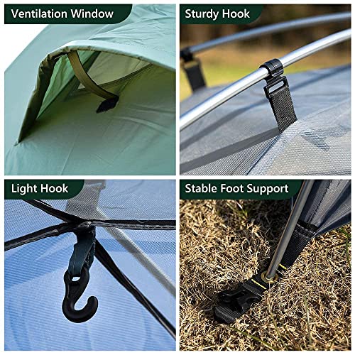 MC TOMOUNT Backpacking Tent 1-2 Person Waterproof Lightweight Double Layer Free-Standing Aluminum Pole for Outdoor Camping...