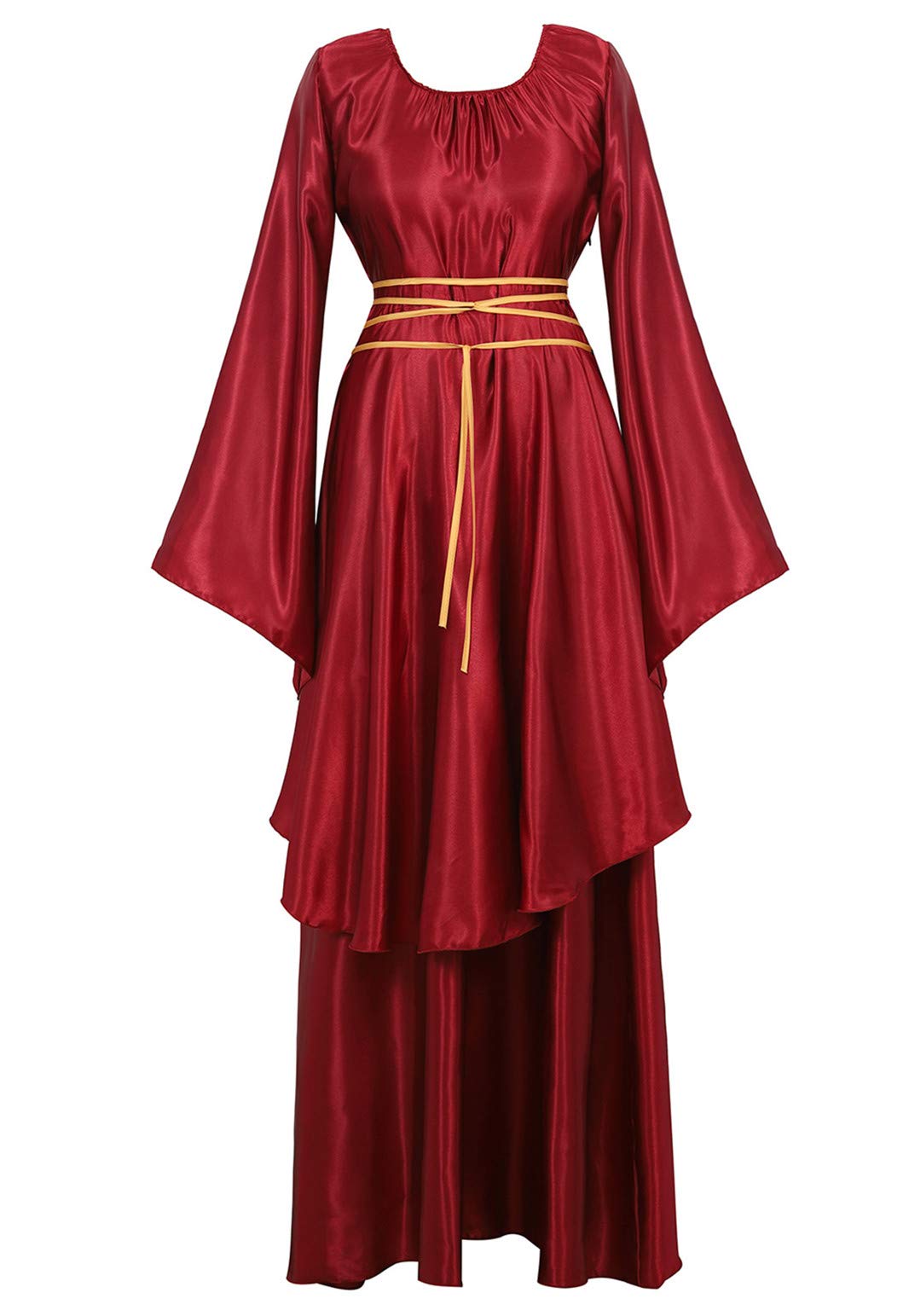 Parlsdy Womens Deluxe Medieval Victorian Costume Renaissance Long Dress Costumes Irish Over Cosplay Retro Gown Wine Red-3XL
