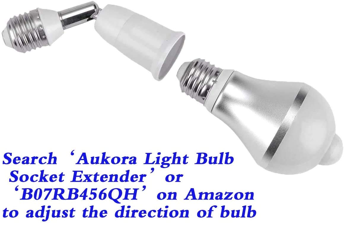 Motion Sensor Light Bulbs, Aukora 12W (100-Watt Equivalent) E26 Motion Activated Dusk to Dawn Security Light Bulb Outdoor/Indoor for Front Door Porch Garage Basement Hallway Closet(Cold White 1 Pack)