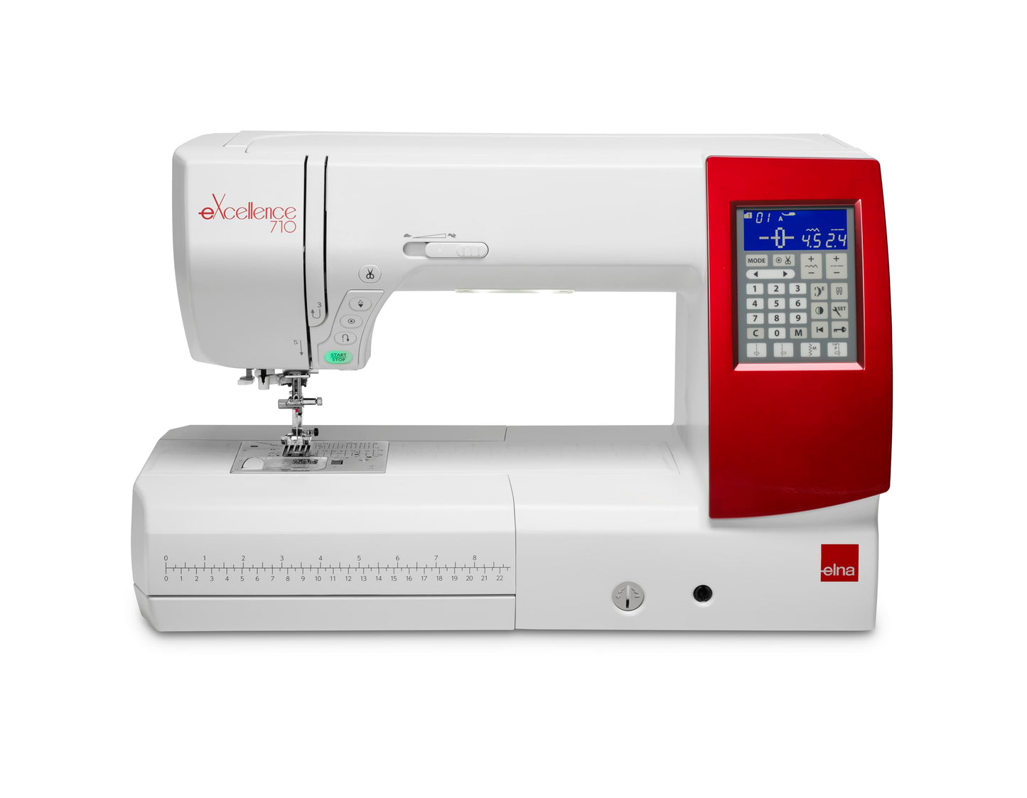 Elna eXcellence 710 Computerized Sewing and Quilting Machine, 11" sewing bed, Include Advanced Dual Feed System, 15 Included Presser Feet, and No Assembly