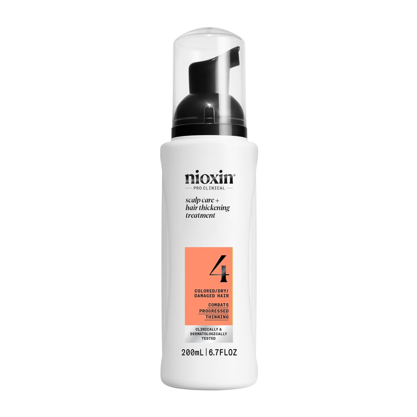 Nioxin System 4 Scalp + Hair Thickening Treatment- Serum for Damaged Hair with Progressed Thinning, 6.8 oz (Packaging May Vary)
