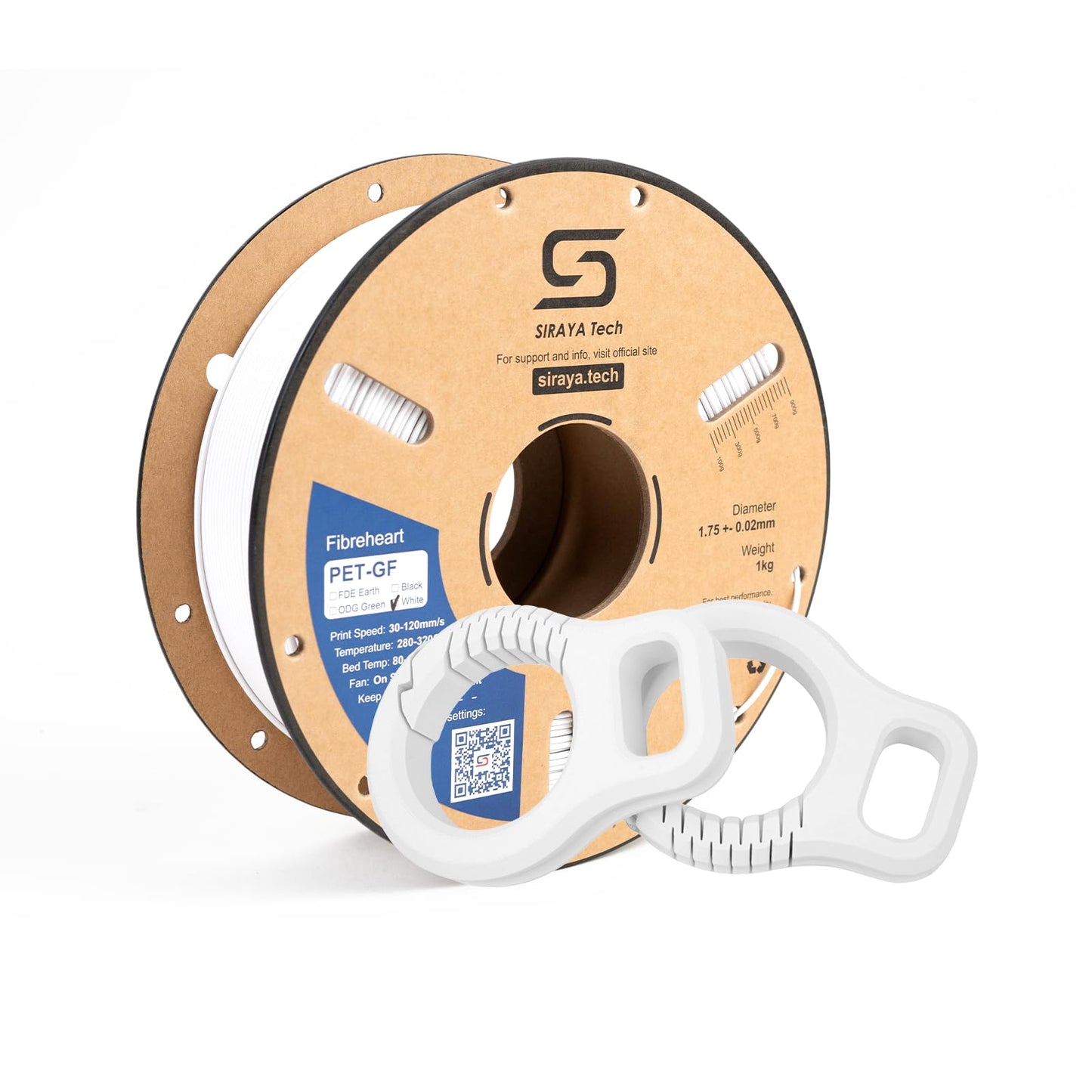 Siraya Tech Fibreheart PET-GF 3D Printing Filament - 15% Glass Fiber Reinforced, UV Resistant, Low Moisture Absorption, High Str
