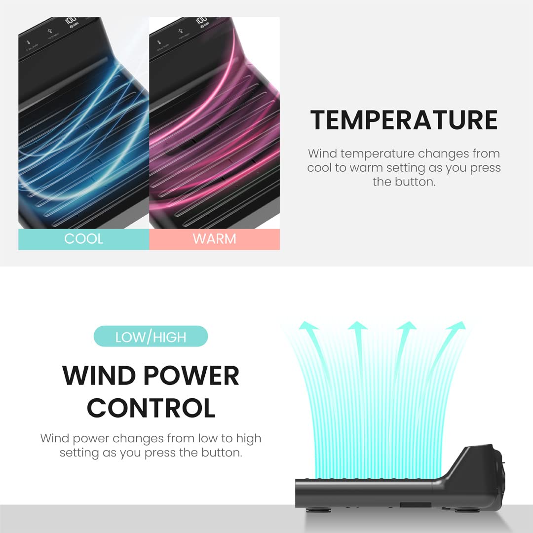 VOVO STYLEMENT BD-7700B Body & Foot Dryer for Bathroom, Temperature & Wind Volume Controlled Dryer with Intuitive Display, Water