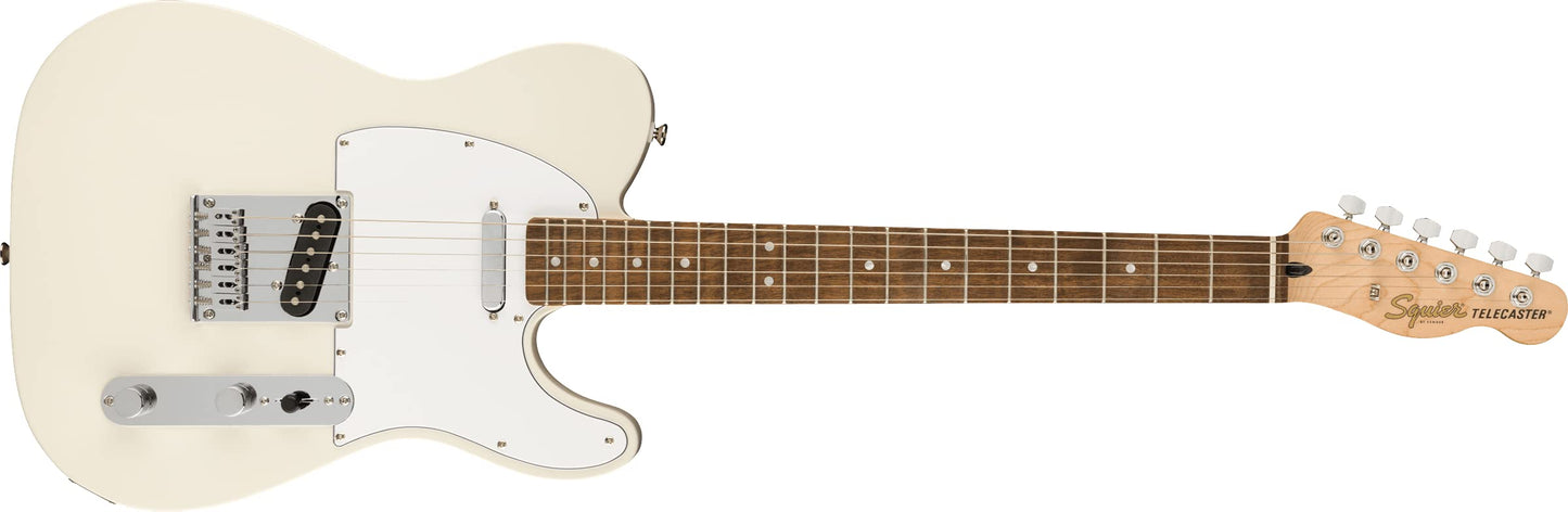 Squier Affinity Series Telecaster Electric Guitar, With 2-Year Warranty, Olympic White, Laurel Fingerboard