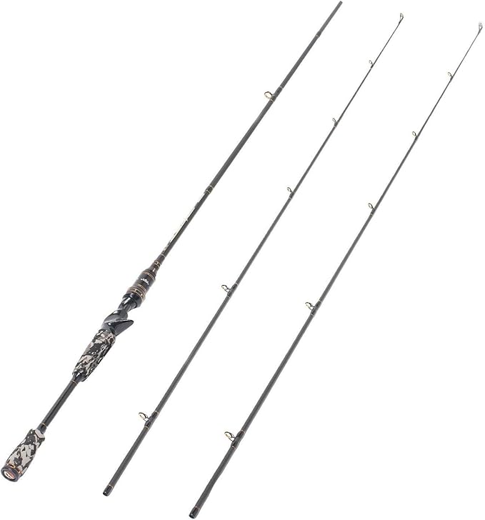 Entsport E Series - Camo Legend 2-Piece 7-Feet Casting Rod 24 Ton Carbon Fiber Baitcasting with 2 Tips - Medium and Medium...