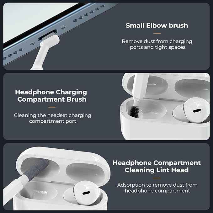 K&F CONCEPT 20-in-1 Keyboard Cleaning Kit Laptop Cleaner, Multifunctional Electronic Device Cleaning Tool, for iPhone AirPods MacBook iPad, Camera PC Monitor Earbud TV Tablet Screens