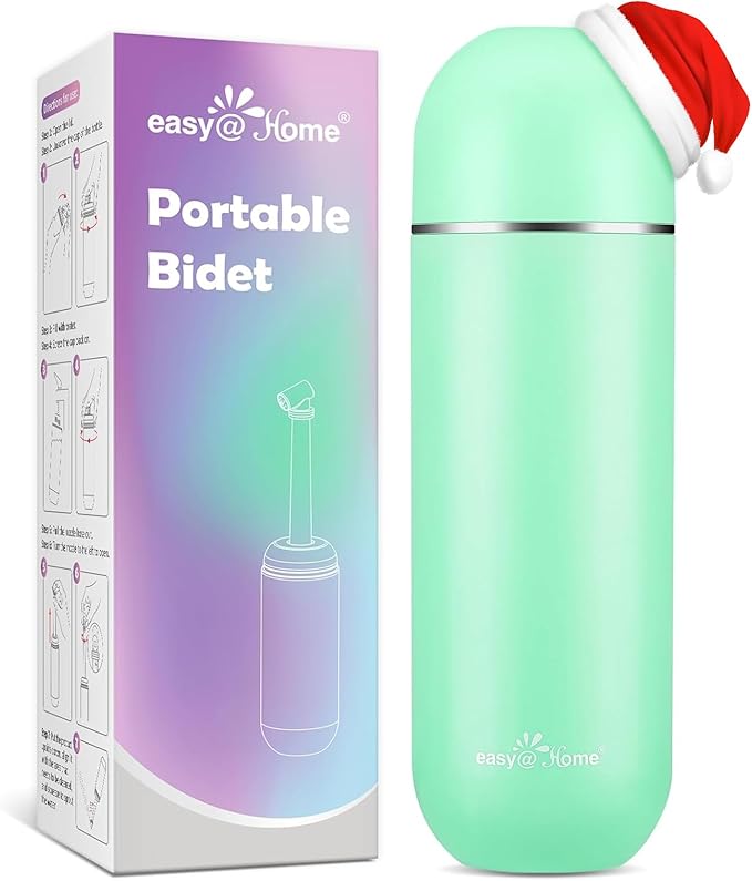 Easy@Home Portable Bidet for Travel: Peri Bottle for Postpartum Care - Handheld Sprayer for Women & Men | 380ml(12.8oz) Large Personal Hygiene Cleaning Bottle | BPA-Free | EPB-01 Green