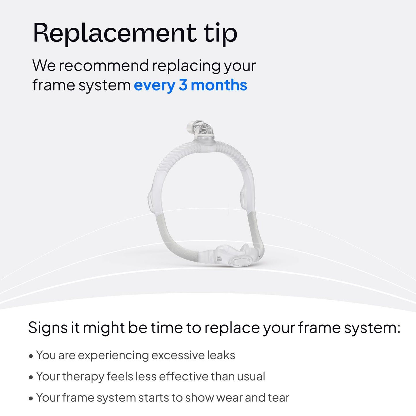 ResMed AirFit N30i Small Frame System, Elbow & Nasal Cradle Cushion - For CPAP Mask - Replacement CPAP Accessories - Small Frame / Small-Wide Cushion