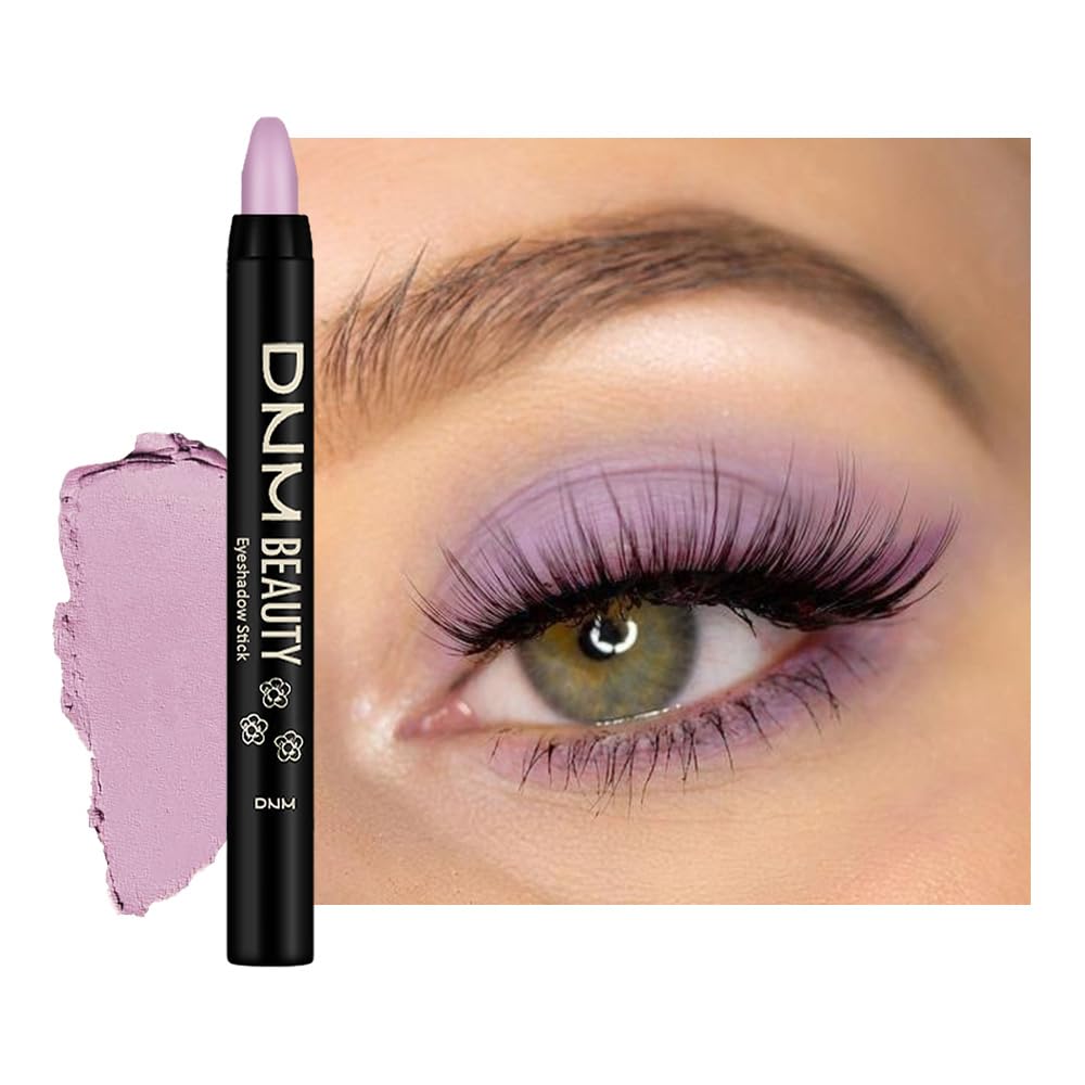 evpct Lavender Purple Matte Cream Eye Shadow Sticks Brightener Pencils for Women, Purple Silky Eyeshadow Applicator Stick Pen Wa