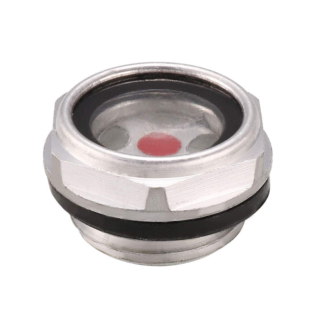 Uxcell Oil Liquid Level Gauge Sight Glass G1/2 Male Threaded Aluminum Alloy Air Compressor Fittings With O-Ring