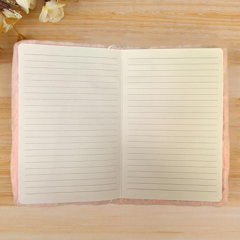 Pink Flamingo Cartoon Plush Notebook, A5 Slow Rebound Flamingo Journal Notepad Diary with 80 Lined Writing Pages, Student Cute Stationery, New Year Gift