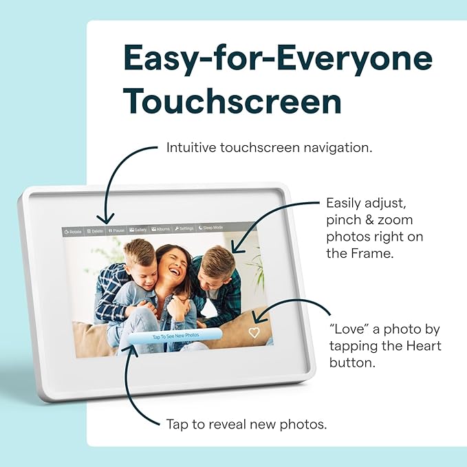 Skylight Digital Picture Frame 2 – 10" Full HD Wi-Fi Touch Screen, 16GB Digital Photo Frame, Load Photos & Videos Directly from Phone, Anti-Glare – Personalized Gifting, Aluminum Metal Shadow Box
