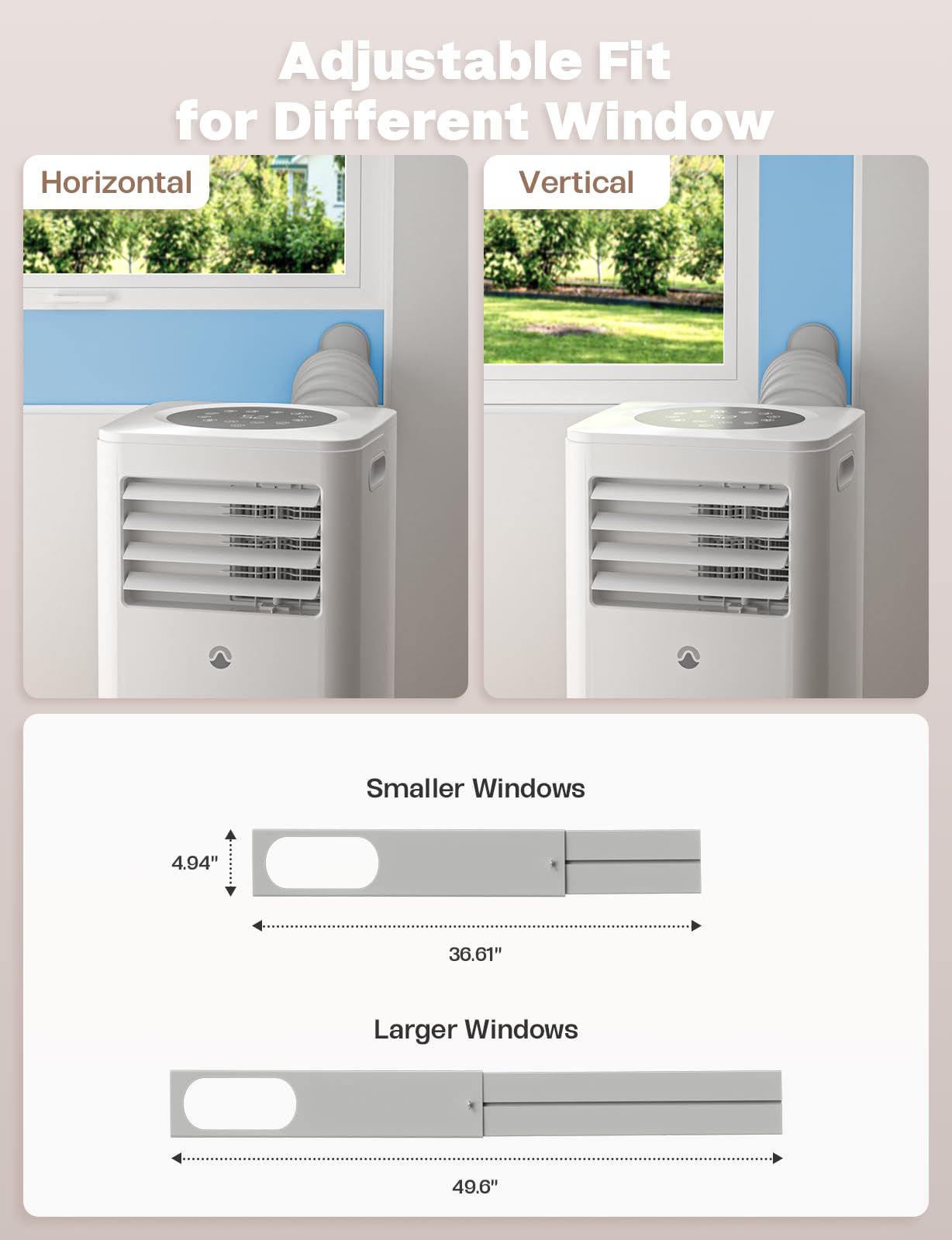 Portable Air Conditioner, 10,000 BTU Portable AC Unit for Room up to 450 Sq. Ft, 3 in 1 Small AC Unit with 24H Timer Smart Sleep Mode, Smart Stand up Air Conditioner for Bedroom Kitchen Garage