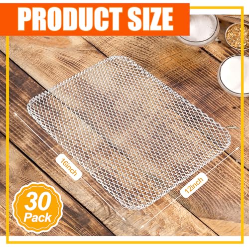 Mifoci 30 Pcs Disposable Grill Topper Non Stick BBQ Grill Grates Liners 12x16 Inch Mesh Mat Disposable Sheets Pans for Out...