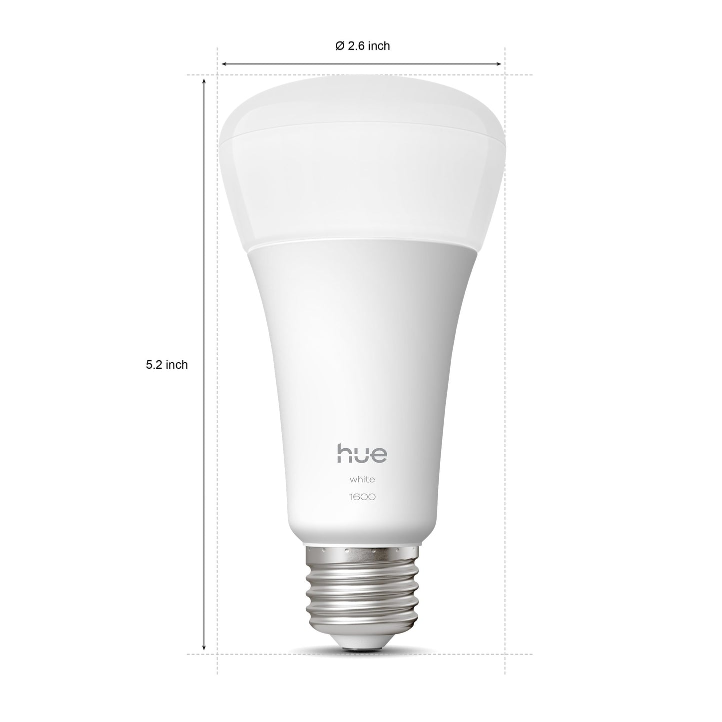 Philips Hue Smart LED A21 Bulb, Warm White Light 2700K, E26 Base, 13.5W, 1600 Lumens, Dimmable, Works with Alexa, Google Assistant, and Apple Home, 1pk