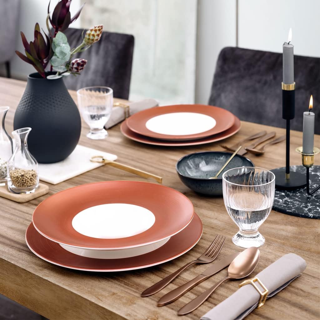Villeroy & Boch Manufacture Glow Deep Bowl (all over), 9 in/20.25 oz, Premium Porcelain, Copper