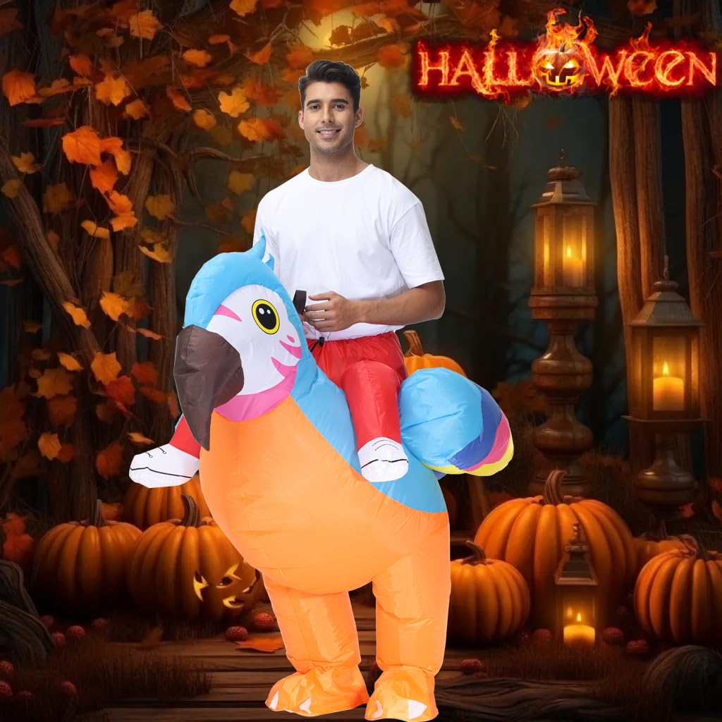 JASHKE Parrot Costume Adult Inflatable Parrot Costumes Inflatable Halloween costumes Blow up Costume Adult