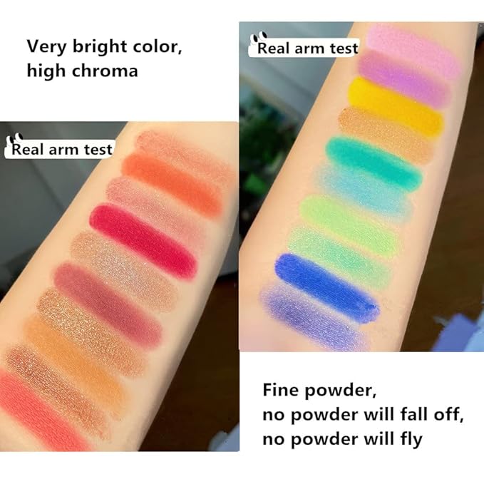 Double color eye shadow, high pigment eye makeup palette, matte shimmer metal eye shadow powder, waterproof and durable color eye makeup (06#Dream talk purple)
