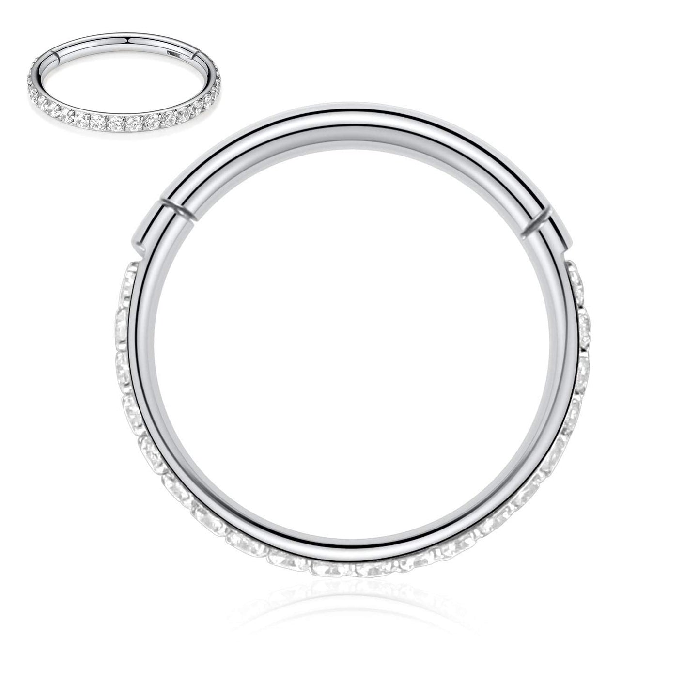 FUNLMO 16G Septum Jewelry 9mm Nose Ring Hoop Septum Ring Septum Clicker CZ Cartilage Earring Hoop Helix Rook Ear Lobe Piercing J