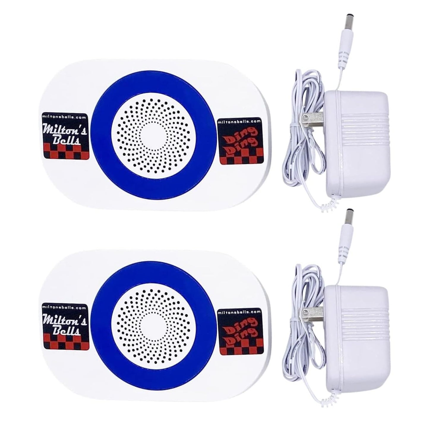 Milton’s Bells Long-Range Driveway Alarm - Dual Wireless Chimes Kit, with 25’ Hose, Transmitter and Two Volume Control Chimes