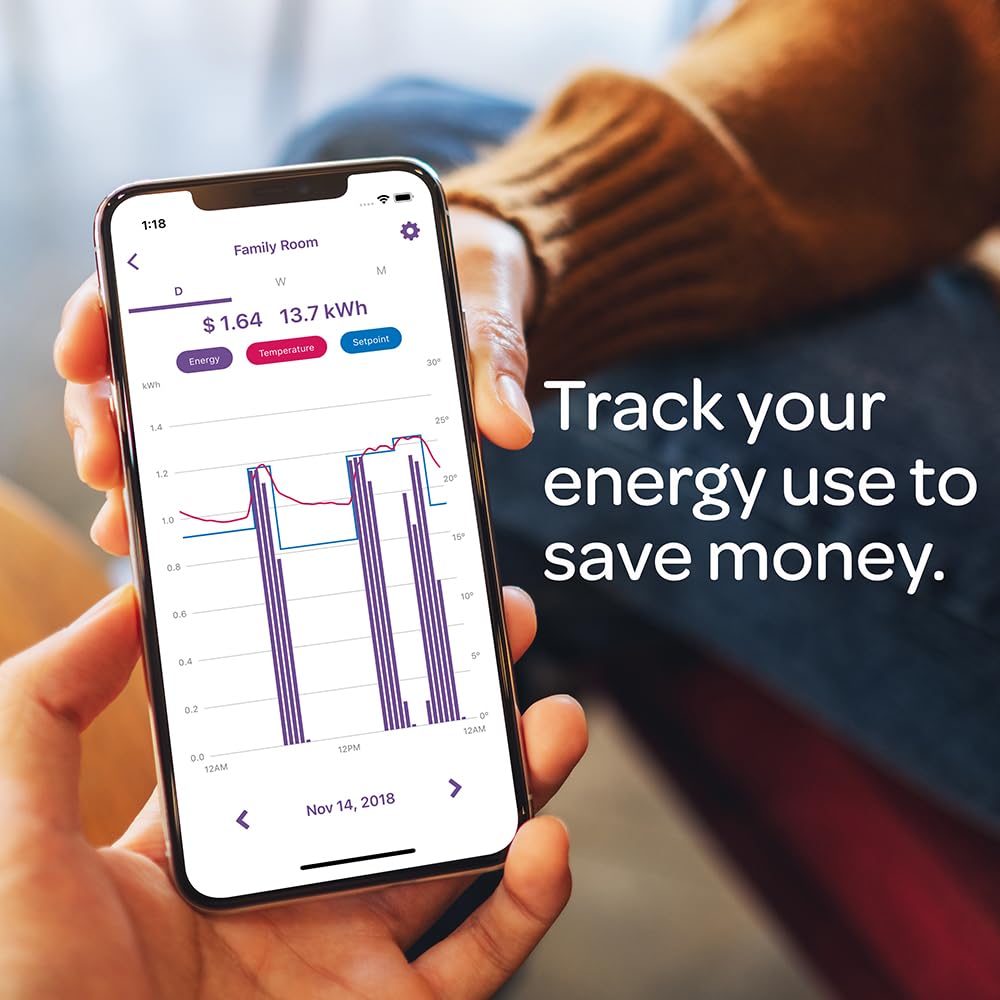 Mysa Smart Thermostat for Electric in-Floor Heating | Save on Heating Costs | Built-in Class A GFCI | Include Floor Sensor | WiFi Programmable | HomeKit, Alexa, Google | 120V-240V