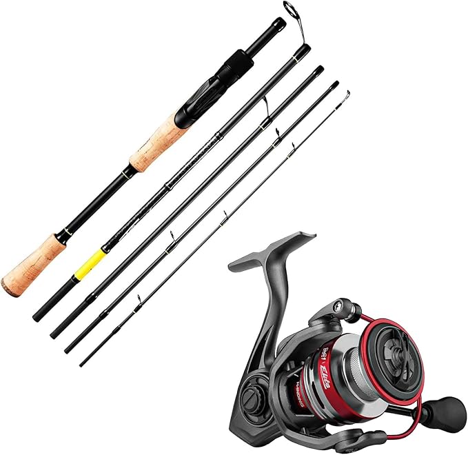 Spinning Fishing Combo - 6'6'' Travel Fishing Rod and Size 4000 M1 Elite Spinning Reel