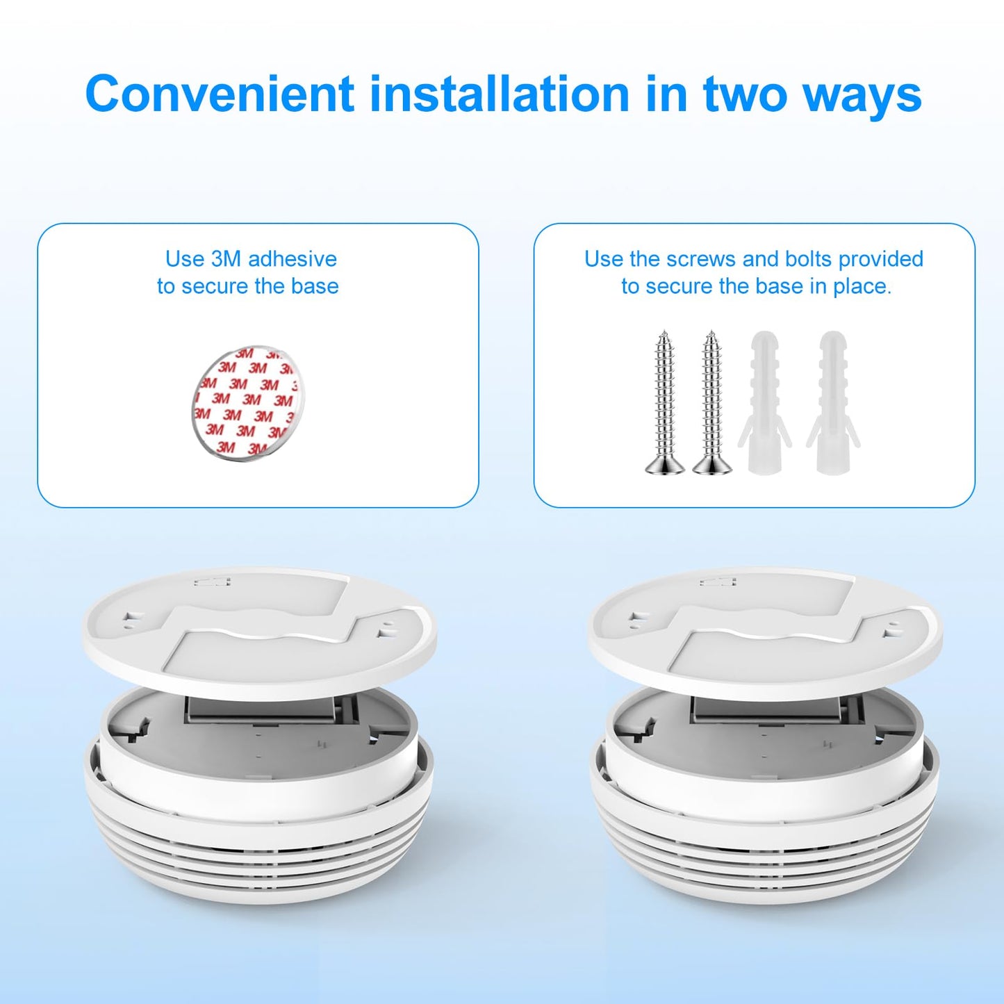 2 Pack Smoke Detector, Photoelectric Sensor Battery-powered Fire Smoke Alarm, LED warning light 85 dB alarm sound, low battery warning, mute and test buttons, suitable for living rooms, bedrooms, etc.