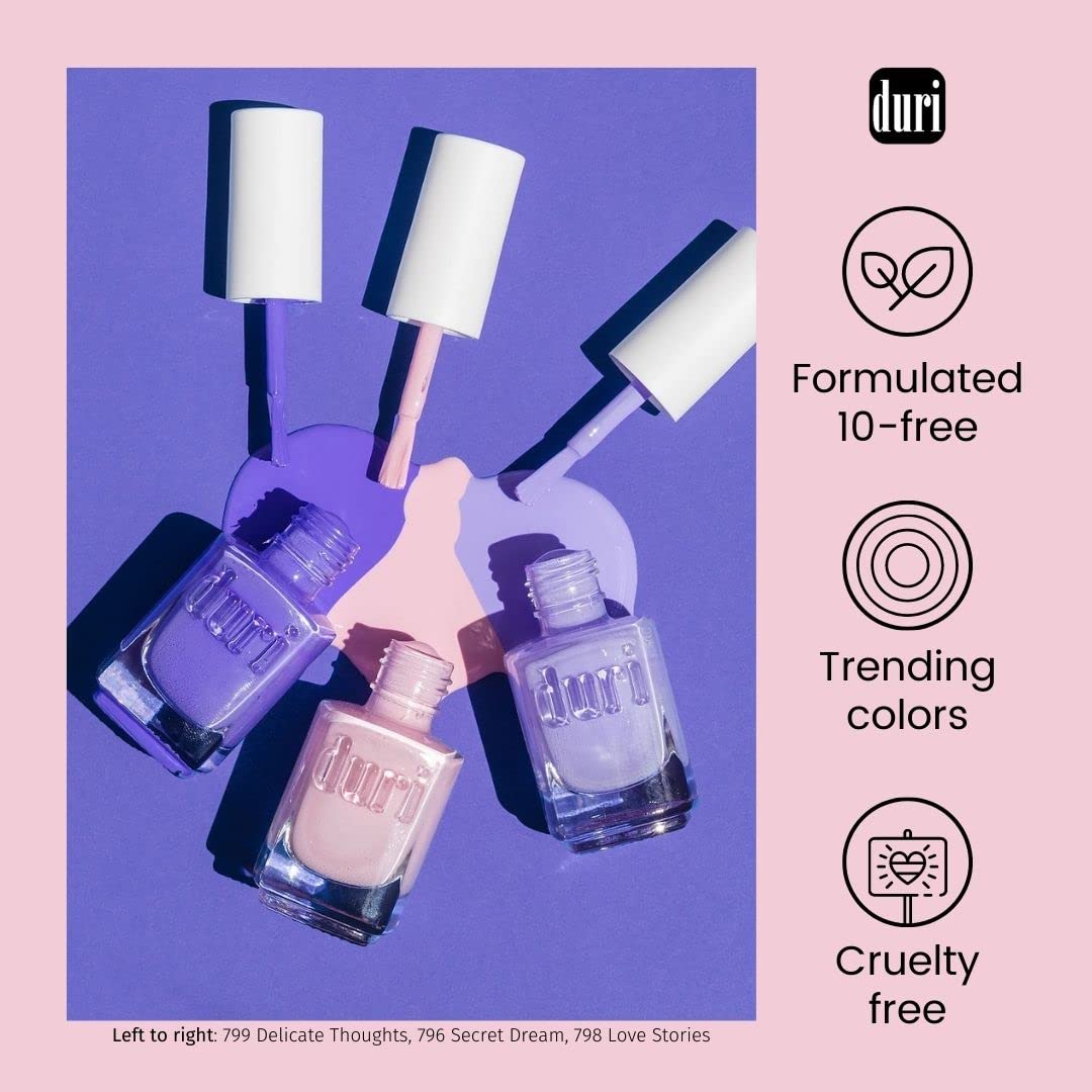 duri Nail Polish, 347 Amethyst, Violet Shimmer, Full Coverage, Glossy Metallic Finish, Quick Drying, Lasting, New Brus, 0.45 Fl Oz Cosmetics