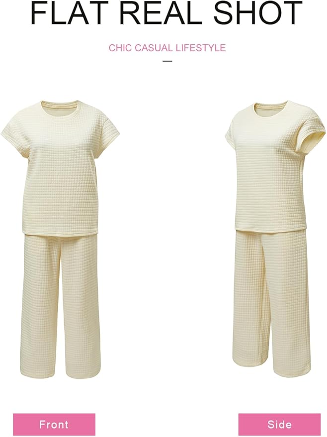 SHEWIN Womens Two Piece Fall Outfits Sweatsuits Casual Pullover Tops and Wide Leg Sweatpant Lounge Sets