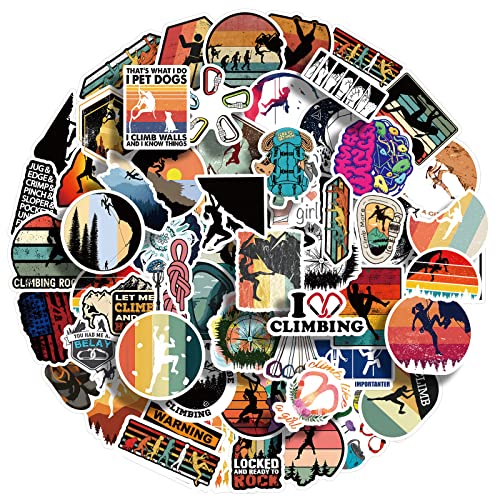 60 PCS Climbing Stickers,Outdoor Extreme Sports Rock Climbing Stickers for Water Bottles, Laptops, Suitcases,Skateboards,C...
