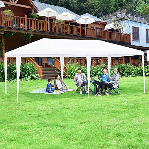 ORALNER 10'x20' Outdoor Canopy Tent, White Wedding Party Tent with 6 Removable Sidewalls & Carrying Bag, Heavy Duty Campin...