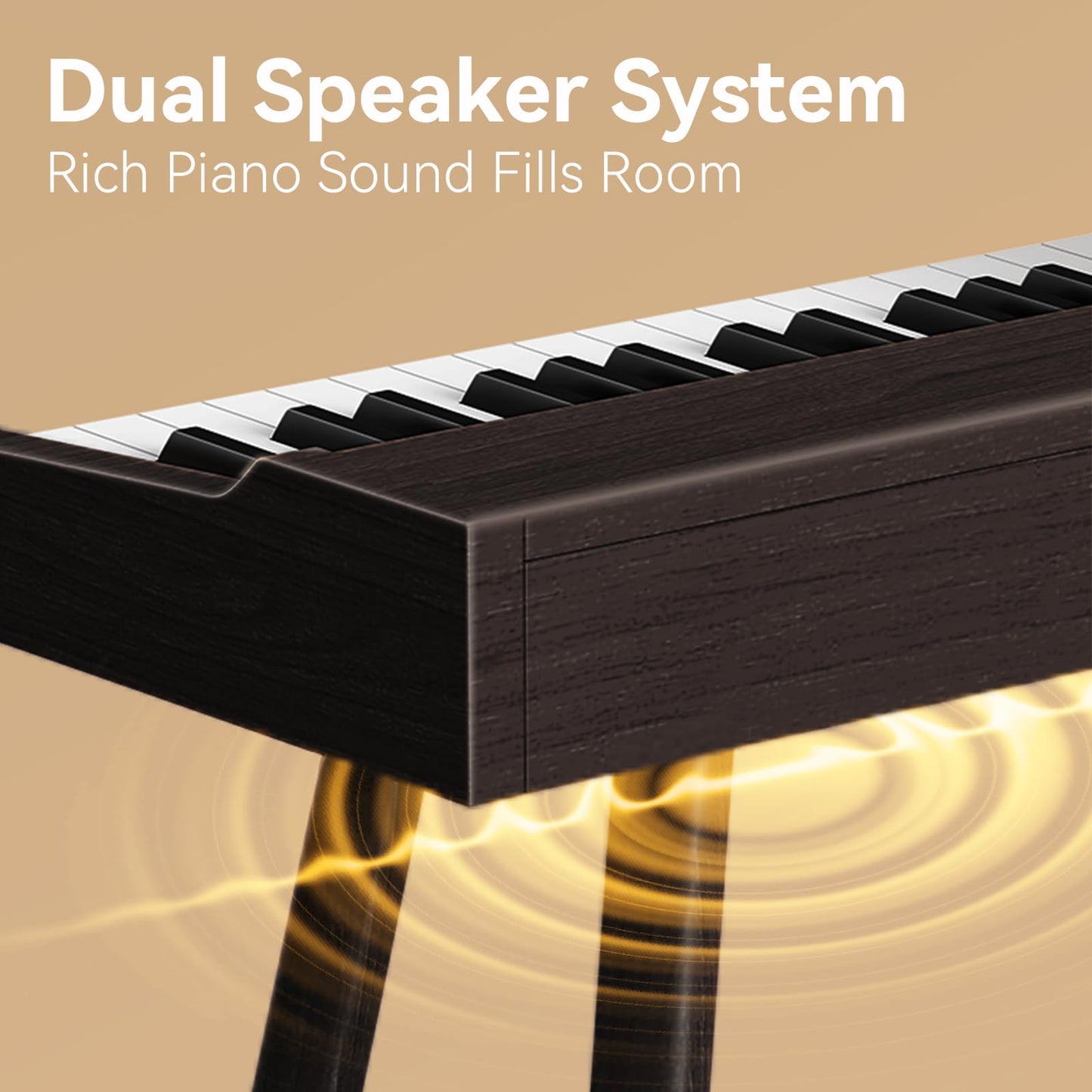 Keyboard Piano 88 Key Digital: 88 Key Piano keyboard Semi-Weighted Full Size Keyboard Digital Premium Sound MIDI Headphone Jack Triple Pedal Compact Design for Beginners to Professionals (Walnut)