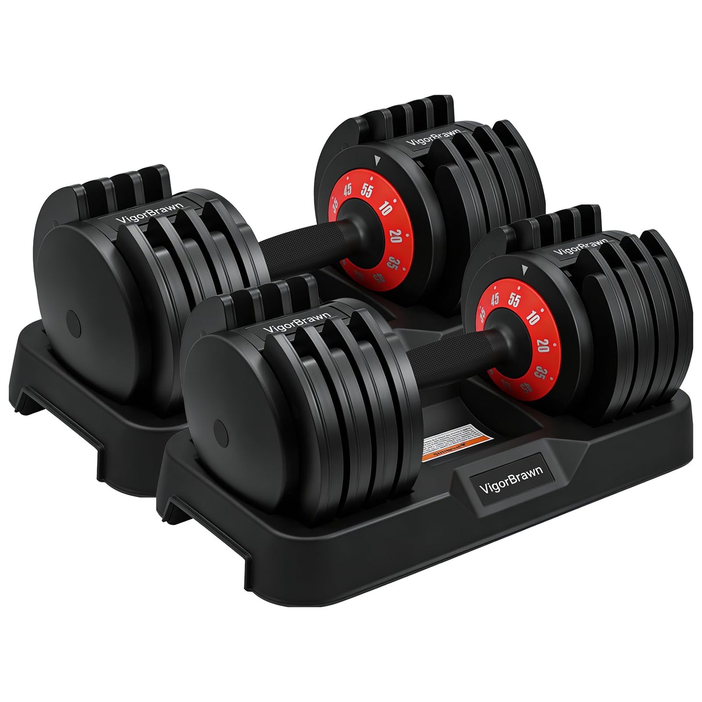 Adjustable Dumbbell Set 55LB - 5-in-1 Multifunctional Weights with Anti-Slip Metal Handle, Quick Adjusting Mechanism, Ideal for Full Body Strength Training, Includes Convenient Storage Tray (2)