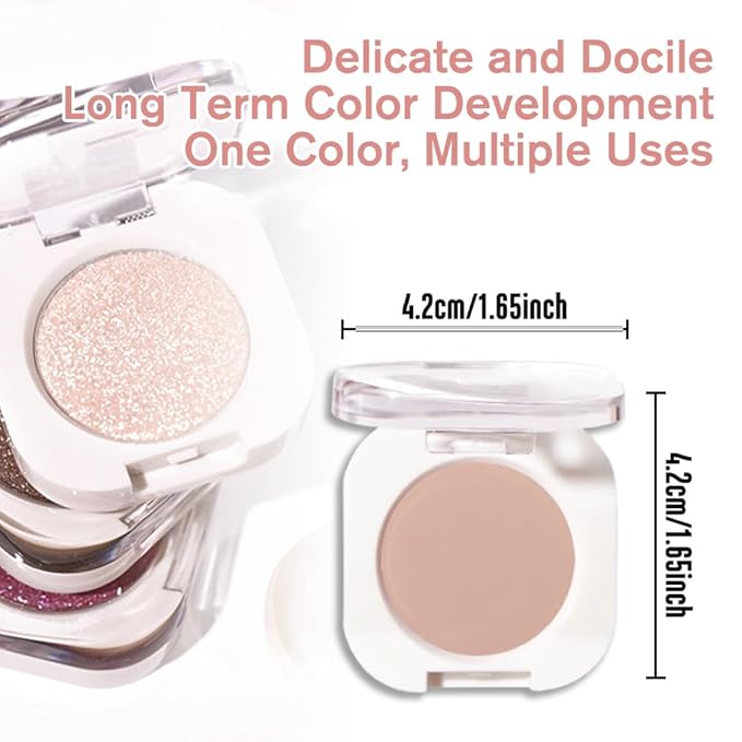 Rosy Brown Matte Eyeshadow Palette for Women, Single Monochrome Eye Shadow Makeup, Shiny Pressed Powder, Blendable Natural sombras para ojos, Holographic,Vegan,Travel -5