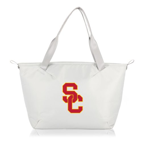 PICNIC TIME NCAA USC Trojans Tarana Cooler Bag Tote Made with Recycled Materials, Soft Cooler Tote Bag, Upcycled Picnic Cooler, (Halo Gray)
