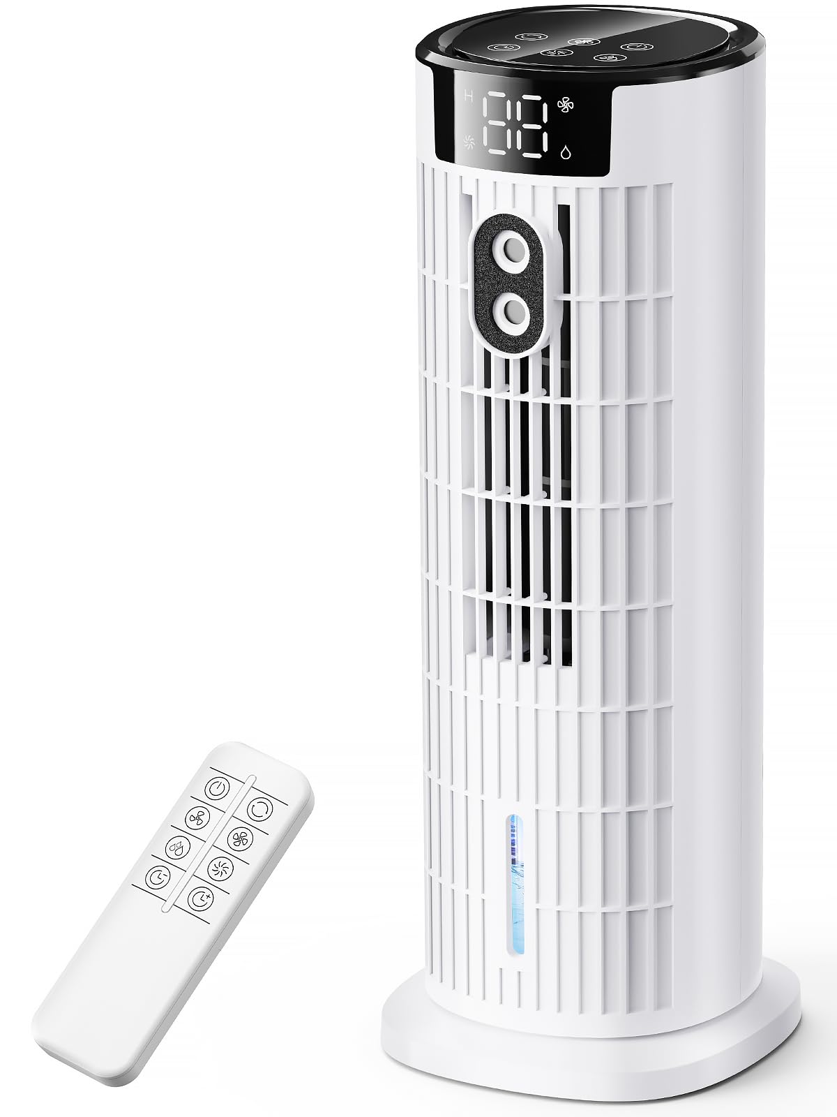 Portable Air Conditioners,2026 Upgraded DC Motor, 25ft/s High Velocity,1000ML Tower Fan with Remote,3 Wind Speeds&Turbo Mode,2 Mist,10H Timer,90° Oscillating Cooling fan for Home,Office(White)
