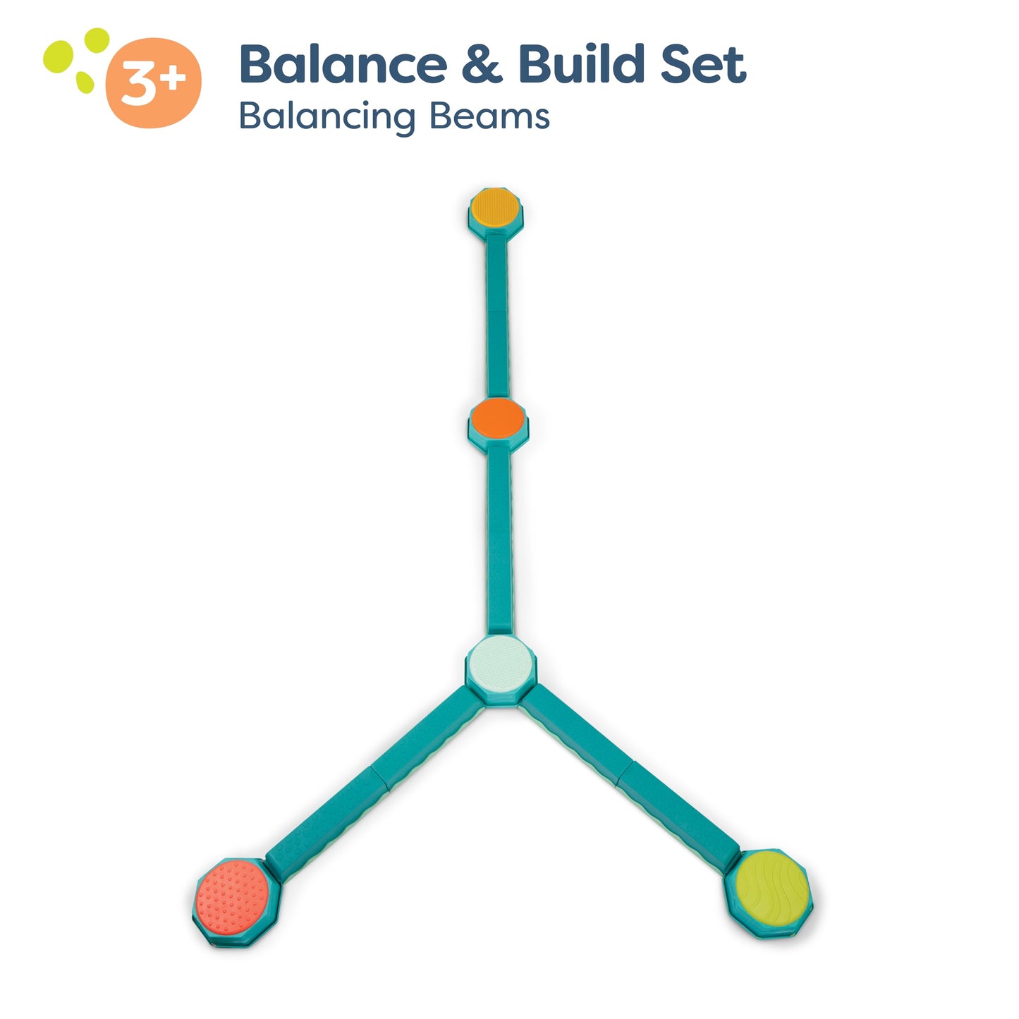 B. toys – Balance Beam for Kids – Interlocking Balancing Beams – 5 Sensory Pads & 8 Beams – Active Play for Toddlers, Kids – 3+ Years– Balance & Build Set