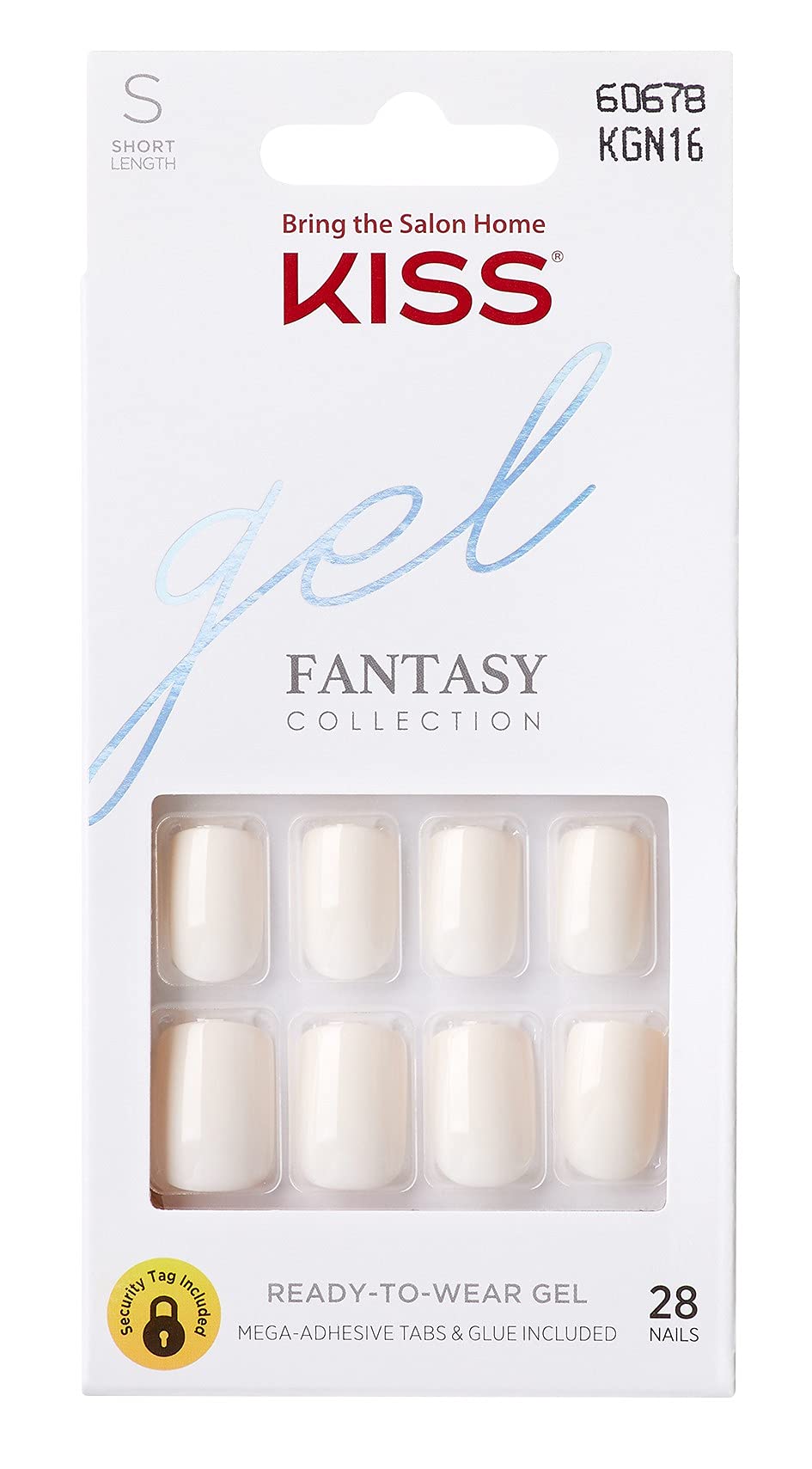 Kiss Gel Fantasy Collection 28 Count White Short Length (Pack of 3)