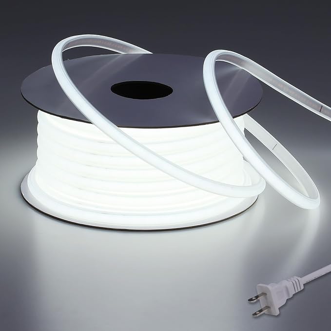 BENLUN AC 110V COB LED Strip Lights Outdoor Waterproof 65.6ft, 6000K Cool White Super Bright 200W CRI 90+ LED Rope Light, ...