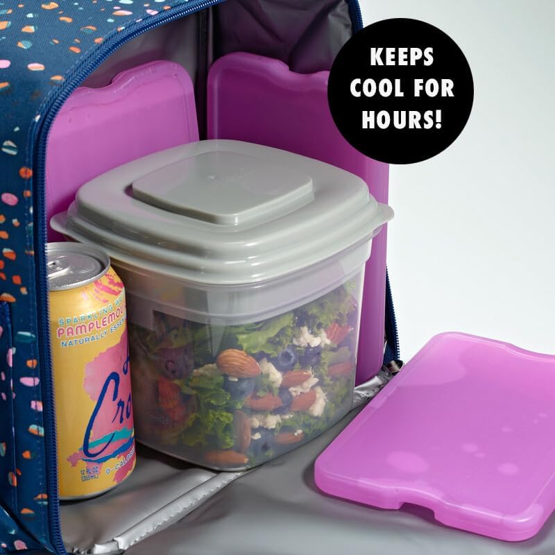 Cool Coolers by Fit + Fresh, Reusable & Long-Lasting XL Slim Ice Packs, Cold Packs for Lunch Boxes, Ice Packs for Lunch Ba...